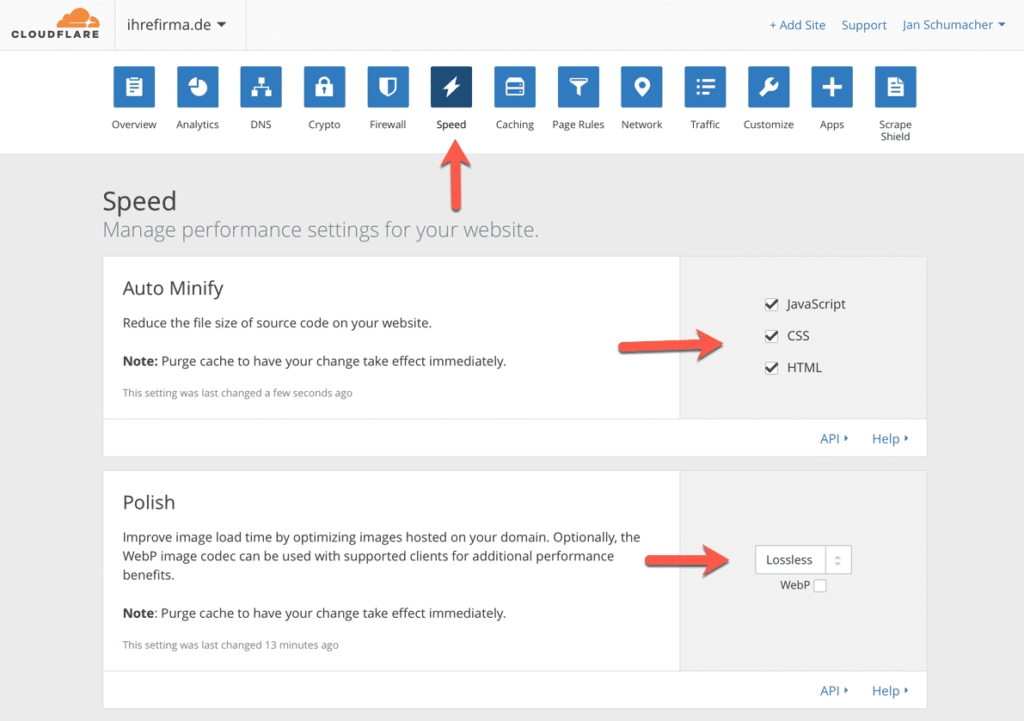 cloudflare_speed_settings